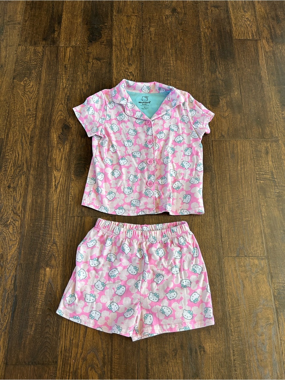 Hello Kitty Pink Short Pajama Set with Allover Kitty Print
